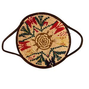 Vintage Wounaan and Embera Turtle Tortoise Butterfly Bird Basket Made In Panama